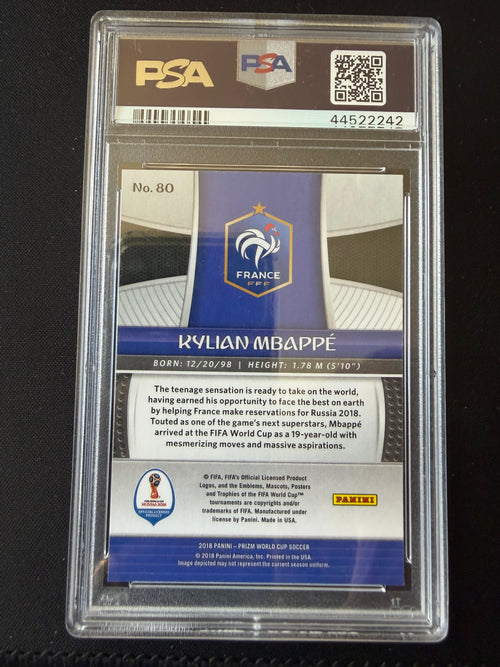 2018 Panini Prizm World Cup #80 Kylian Mbappe PSA 10