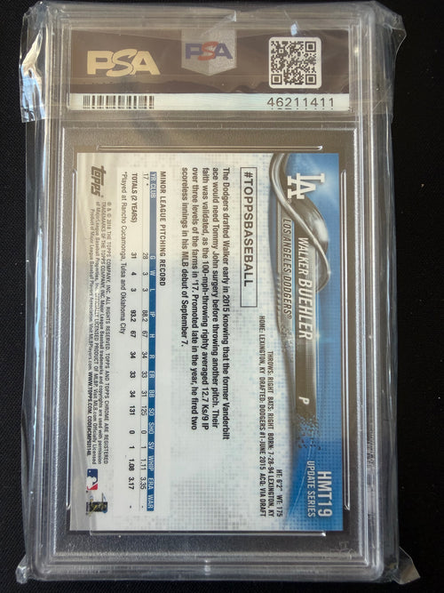 2018 Topps Chrome Update #HMT19 Walker Buehler Rookie PSA 10
