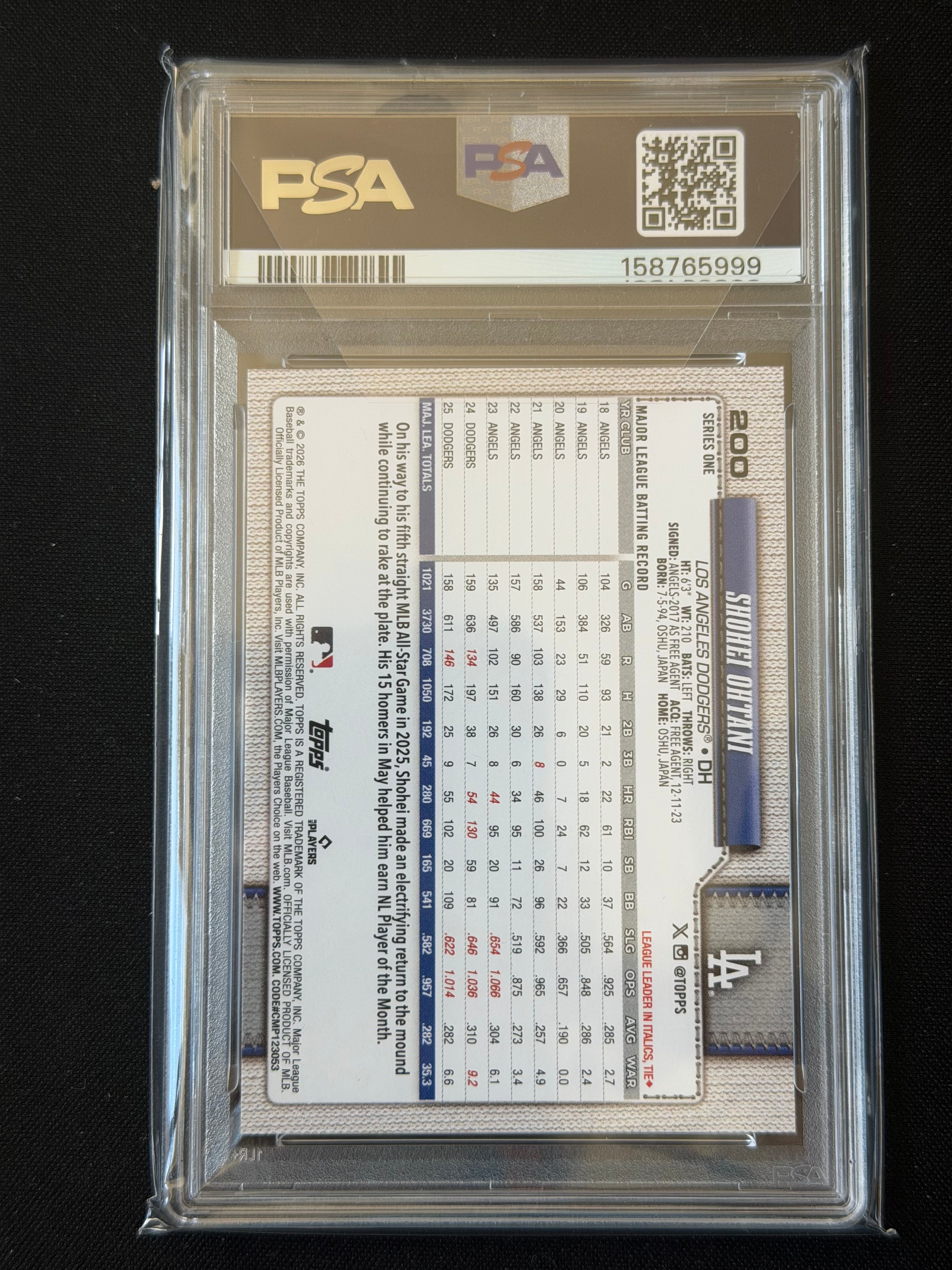 2026 Topps #200 Shohei Ohtani PSA 10