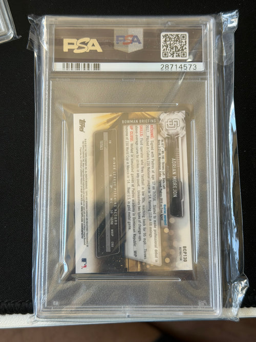 2017 Bowman Chrome Mini #BCP130 Adrian Morejon Refractor PSA 10