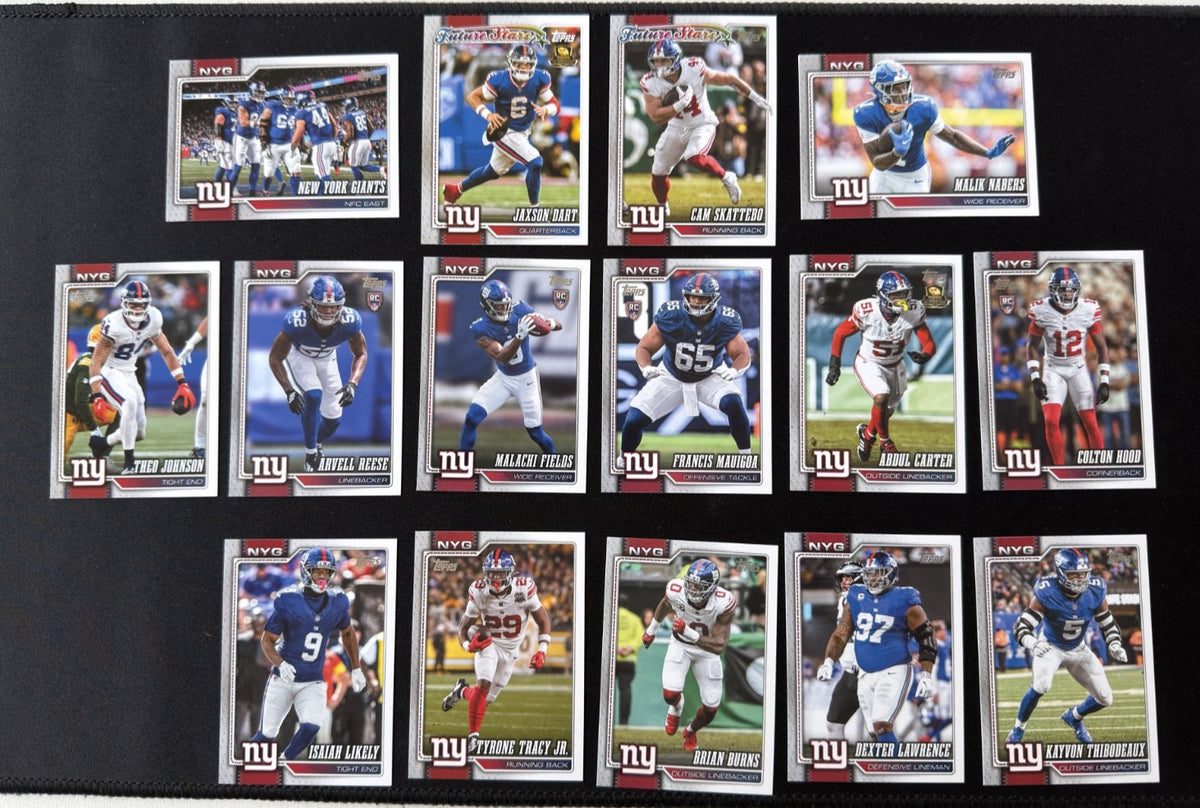 2026 Topps Flagship Football New York Giants team set, 15 cards