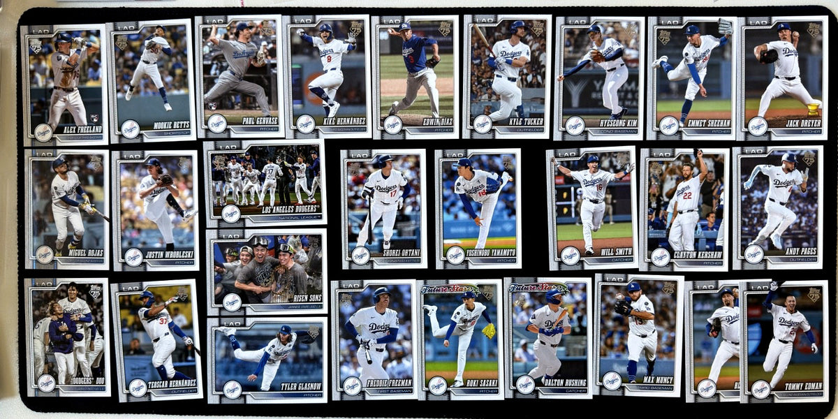 2026 Topps Series 1 & 2 Los Angeles Dodgers team set, 27 cards