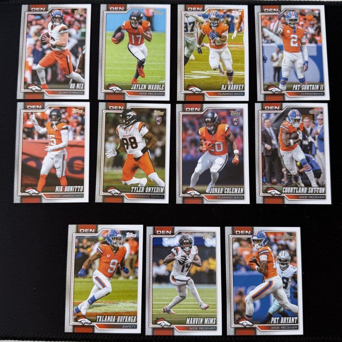 2026 Topps Flagship Football Denver Broncos team set, 11 cards