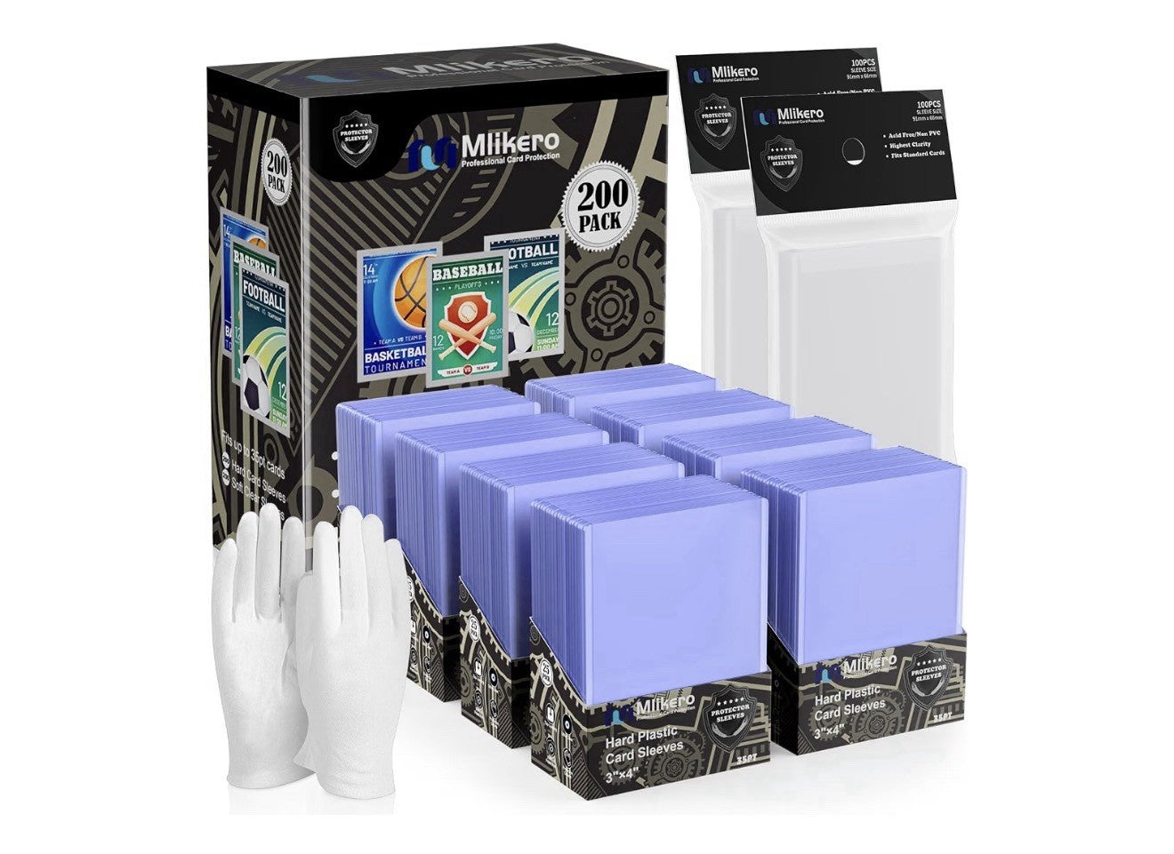 MLIKERO 400 card sleeves and toploaders combo pack